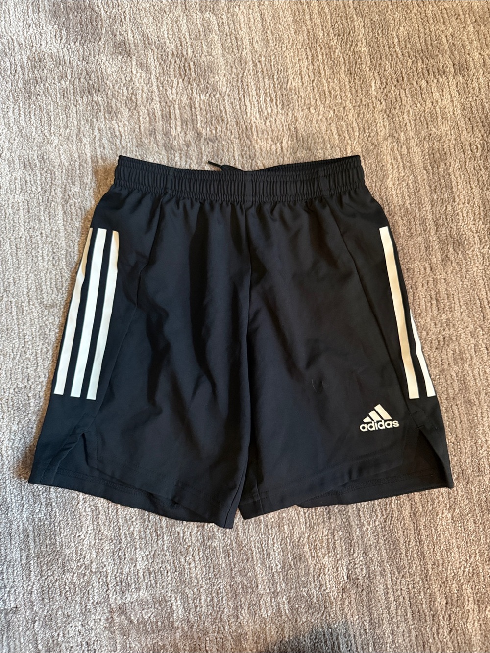 adidas Black Athletic Shorts with White 3-Stripes